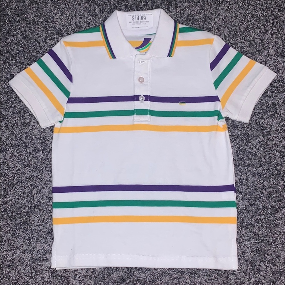 Kids Mardi Gras collar shirt